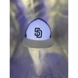 New Era 59FIFTY San Diego Padres Low Crown Fitted Hat Size 7 Navy White Grey